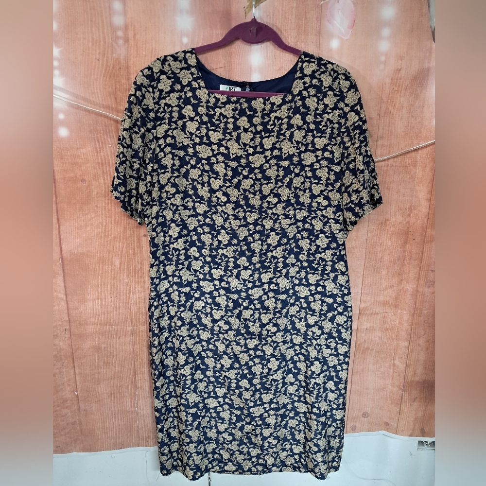 JRT blue floral print dress size 14